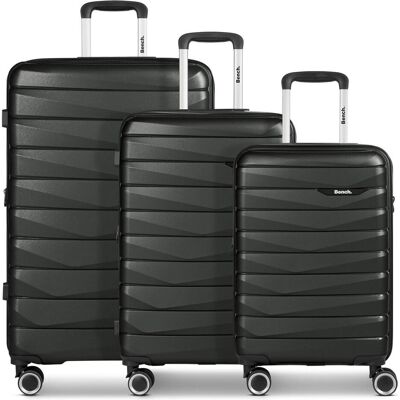 Bench Paris 4 Rollen Kofferset 3-teilig mit Dehnfalte, Koffer, Schwarz Bench Paris 4 Rollen Kofferset 3-teilig mit Dehnfalte, Koffer, Schwarz