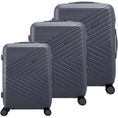 Avizar 3er Hartschalenkoffer Chevron mit TSA-Schloss, Koffer, Grau Avizar 3er Hartschalenkoffer Chevron mit TSA-Schloss, Koffer, Grau