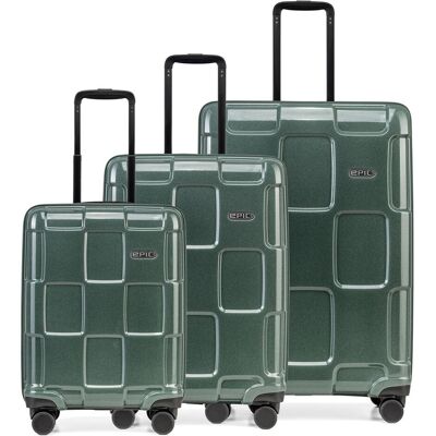 Epic Crate Reflex 4-Rollen Kofferset 3tlg., Koffer, Grün Epic Crate Reflex 4-Rollen Kofferset 3tlg., Koffer, Grün