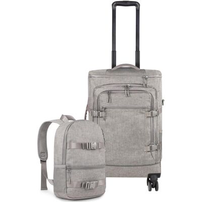 Normani Reisetrolley mit Rucksackfunktion und kleinem 5L Rucksack - 9883, Koffer, Beige Normani Reisetrolley mit Rucksackfunktion und kleinem 5L Rucksack - 9883, Koffer, Beige