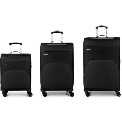 Gabol Zambia 4 Rollen Kofferset 3-teilig mit Dehnfalte, Koffer, Schwarz Gabol Zambia 4 Rollen Kofferset 3-teilig mit Dehnfalte, Koffer, Schwarz