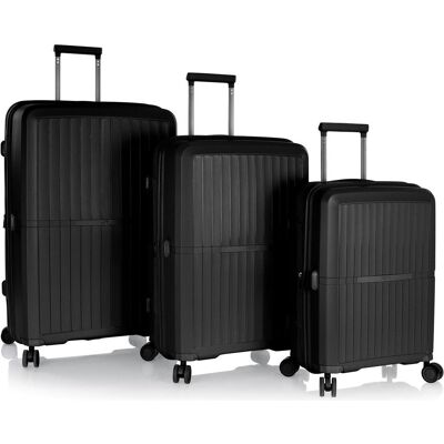 Heys AirLite 4 Rollen Kofferset 3-teilig mit Dehnfalte, Koffer, Schwarz Heys AirLite 4 Rollen Kofferset 3-teilig mit Dehnfalte, Koffer, Schwarz