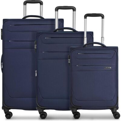 Worldpack Chicago 4 Rollen Kofferset 3-teilig mit Dehnfalte, Koffer, Blau Worldpack Chicago 4 Rollen Kofferset 3-teilig mit Dehnfalte, Koffer, Blau