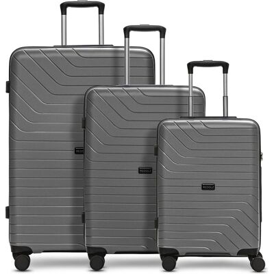 Redolz Essentials 05 3-SET 4 Rollen Kofferset 3-teilig, Koffer, Grau Redolz Essentials 05 3-SET 4 Rollen Kofferset 3-teilig, Koffer, Grau