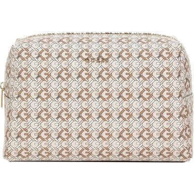 Guess Dome Top Zip Travel Case, Necessaire, Grau, Beige Guess Dome Top Zip Travel Case, Necessaire, Grau, Beige