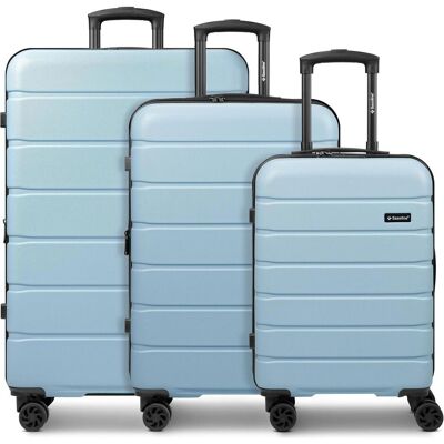 Saxoline Miami 4 Rollen Kofferset 3-teilig mit Dehnfalte, Koffer, Blau Saxoline Miami 4 Rollen Kofferset 3-teilig mit Dehnfalte, Koffer, Blau