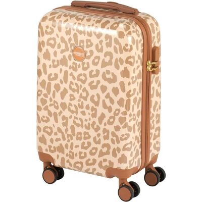Princess Traveller Leopard - Handbagagekoffer - Crème/Taupe - S - 55cm, Koffer, Beige Princess Traveller Leopard - Handbagagekoffer - Crème/Taupe - S - 55cm, Koffer, Beige