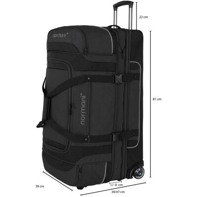 Normani Reisetrolley 120-150 L „Gigaro“ Schwarz/Grau, Koffer, Schwarz, Grau Normani Reisetrolley 120-150 L „Gigaro“ Schwarz/Grau, Koffer, Schwarz, Grau
