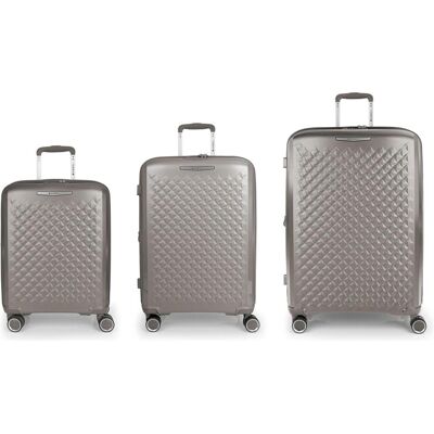 Gabol Queens 4 Rollen Kofferset 3-teilig mit Dehnfalte, Koffer, Silber Gabol Queens 4 Rollen Kofferset 3-teilig mit Dehnfalte, Koffer, Silber