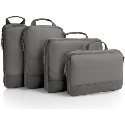 Heys EcoTex - 4pc Kompressionspackwürfel Set, Packsack, Grau Heys EcoTex - 4pc Kompressionspackwürfel Set, Packsack, Grau