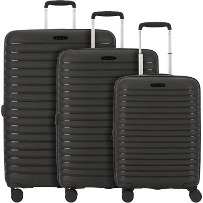 D&N Travel Line 4500 4 Rollen Kofferset 3-teilig mit Dehnfalte, Koffer, Schwarz D&N Travel Line 4500 4 Rollen Kofferset 3-teilig mit Dehnfalte, Koffer, Schwarz