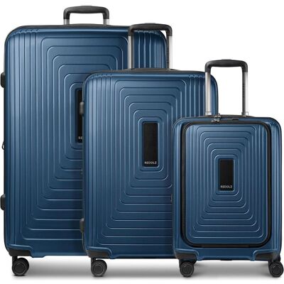 Redolz Essentials 14 4 Rollen Kofferset 3-teilig mit Dehnfalte, Koffer, Blau Redolz Essentials 14 4 Rollen Kofferset 3-teilig mit Dehnfalte, Koffer, Blau