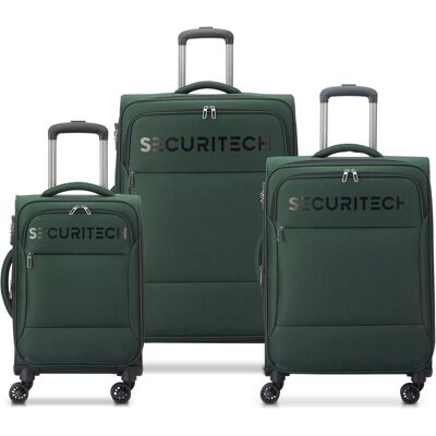 Delsey Securitech von Paris - Koffer Set Vanguard - 3 -Stück - Handgepäck 35L + Roller Gepäck 71L un, Koffer, Grün Delsey Securitech von Paris - Koffer Set Vanguard - 3 -Stück - Handgepäck 35L + Roller Gepäck 71L un, Koffer, Grün