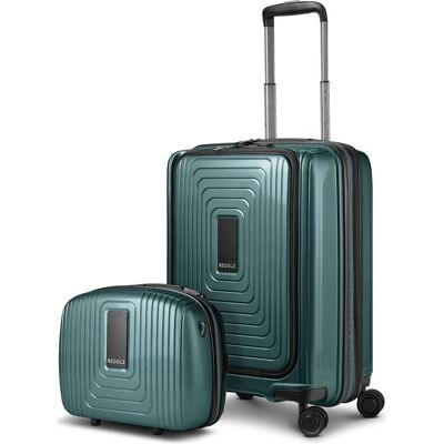 Redolz Essentials 14 Kofferset 2 tlg. Kabinentrolley mit Dehnfalte + Beautycase, Koffer, Grün Redolz Essentials 14 Kofferset 2 tlg. Kabinentrolley mit Dehnfalte + Beautycase, Koffer, Grün