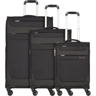 Worldpack Dublin 4 Rollen Kofferset 3-teilig, Koffer, Schwarz Worldpack Dublin 4 Rollen Kofferset 3-teilig, Koffer, Schwarz