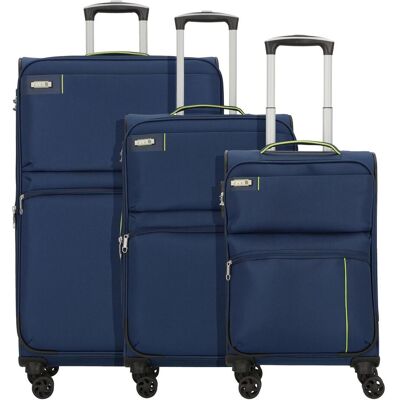 D&N Travel Line 6704 4-Rollen Kofferset 3tlg., Koffer, Blau D&N Travel Line 6704 4-Rollen Kofferset 3tlg., Koffer, Blau