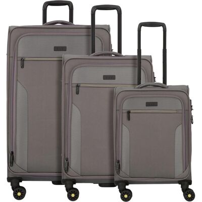 D&N Travel Line 9704 4 Rollen Kofferset 3-teilig mit Dehnfalte, Koffer, Grau D&N Travel Line 9704 4 Rollen Kofferset 3-teilig mit Dehnfalte, Koffer, Grau
