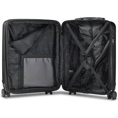 Police New York 4 Rollen Kabinentrolley S 54 cm mit Dehnfalte, Koffer, Schwarz Police New York 4 Rollen Kabinentrolley S 54 cm mit Dehnfalte, Koffer, Schwarz