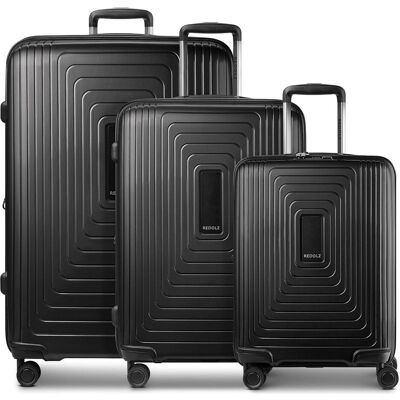 Redolz Essentials 14 4 Rollen Kofferset 3-teilig mit Dehnfalte, Koffer, Schwarz Redolz Essentials 14 4 Rollen Kofferset 3-teilig mit Dehnfalte, Koffer, Schwarz