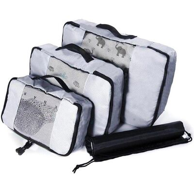 JTI Organisationsset aus Mesh, 3-teilig - Grau, Packsack, Grau JTI Organisationsset aus Mesh, 3-teilig - Grau, Packsack, Grau