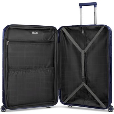 Franky London 4 Rollen Trolley L 74 cm mit Dehnfalte, Koffer, Blau Franky London 4 Rollen Trolley L 74 cm mit Dehnfalte, Koffer, Blau