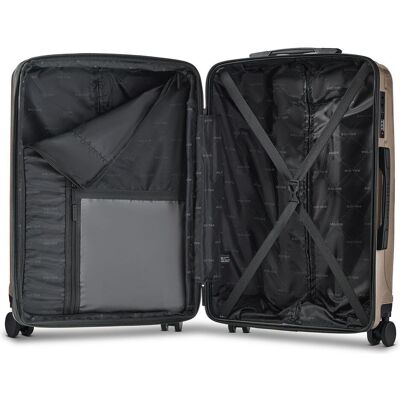 Police New York 4 Rollen Kofferset 3-teilig mit Dehnfalte, Koffer, Beige Police New York 4 Rollen Kofferset 3-teilig mit Dehnfalte, Koffer, Beige