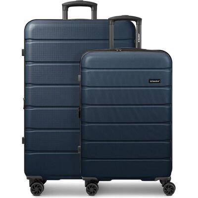Saxoline Miami 4 Rollen Kofferset 2-teilig mit Dehnfalte, Koffer, Blau Saxoline Miami 4 Rollen Kofferset 2-teilig mit Dehnfalte, Koffer, Blau