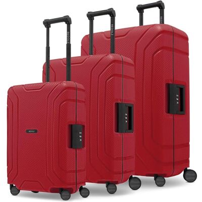 Redolz Essentials 15 4-Rollen Kofferset 3-tlg. mit Dreipunkt-Verschluss, Koffer, Rot Redolz Essentials 15 4-Rollen Kofferset 3-tlg. mit Dreipunkt-Verschluss, Koffer, Rot