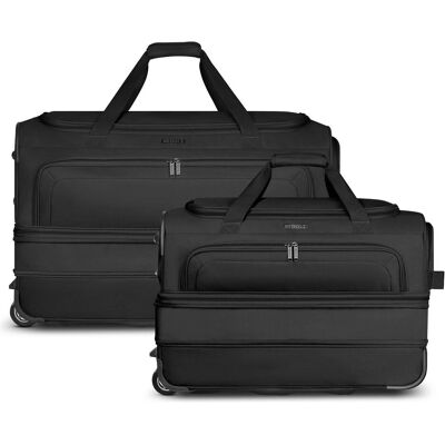 Redolz Duffle Essentials 2-Rollen Reisetasche Set 2 tlg. mit Dehnfalte, Koffer, Schwarz Redolz Duffle Essentials 2-Rollen Reisetasche Set 2 tlg. mit Dehnfalte, Koffer, Schwarz