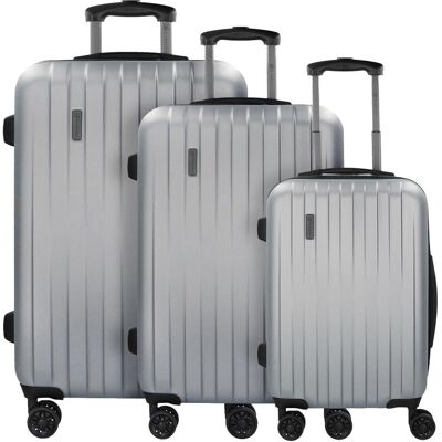 Bugatti Lima 2.0 FL 4-Rollen Kofferset 3tlg mit Doppelrollen, Koffer, Grau, Silber Bugatti Lima 2.0 FL 4-Rollen Kofferset 3tlg mit Doppelrollen, Koffer, Grau, Silber