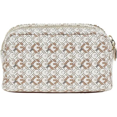 Guess Double Zip, Necessaire, Mehrfarbig, Beige Guess Double Zip, Necessaire, Mehrfarbig, Beige