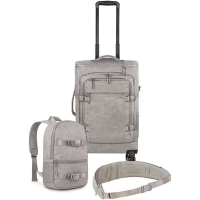 Normani Reisetrolley mit kleinem 5L Rucksack und Hüftgurt - 9886, Koffer, Beige Normani Reisetrolley mit kleinem 5L Rucksack und Hüftgurt - 9886, Koffer, Beige