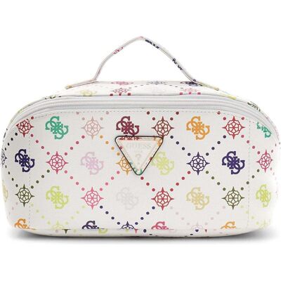 Guess Silia LRG Cosmetic Travel Bag, Necessaire, Mehrfarbig, Weiss Guess Silia LRG Cosmetic Travel Bag, Necessaire, Mehrfarbig, Weiss