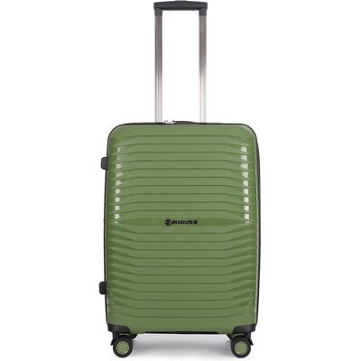 Stratic Bright+ 4 Rollen Trolley M 66 cm mit Dehnfalte, Koffer, Grün Stratic Bright+ 4 Rollen Trolley M 66 cm mit Dehnfalte, Koffer, Grün