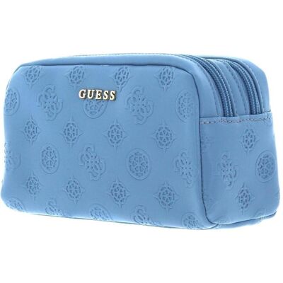 Guess Double Zip Cosmetic Bag, Necessaire, Grau, Blau Guess Double Zip Cosmetic Bag, Necessaire, Grau, Blau