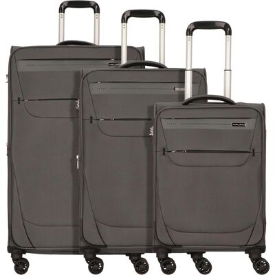 Worldpack Denver 4 Rollen Kofferset 3-teilig, Koffer, Grau Worldpack Denver 4 Rollen Kofferset 3-teilig, Koffer, Grau