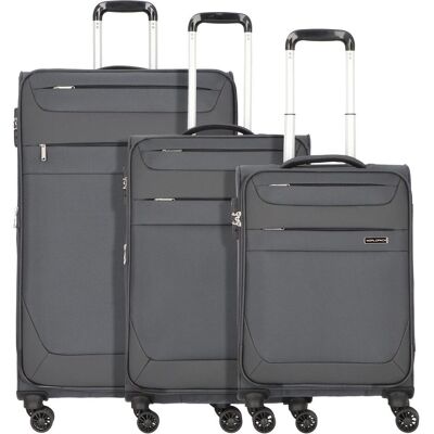 Worldpack Dublin 4 Rollen Kofferset 3-teilig, Koffer, Grau Worldpack Dublin 4 Rollen Kofferset 3-teilig, Koffer, Grau