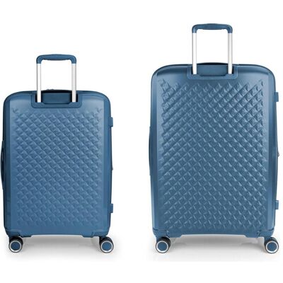 Gabol Queens 4 Rollen Kofferset 2-teilig mit Dehnfalte, Koffer, Blau Gabol Queens 4 Rollen Kofferset 2-teilig mit Dehnfalte, Koffer, Blau
