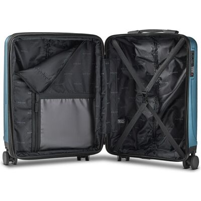 Police New York 4 Rollen Kabinentrolley S 54 cm mit Dehnfalte, Koffer, Blau Police New York 4 Rollen Kabinentrolley S 54 cm mit Dehnfalte, Koffer, Blau