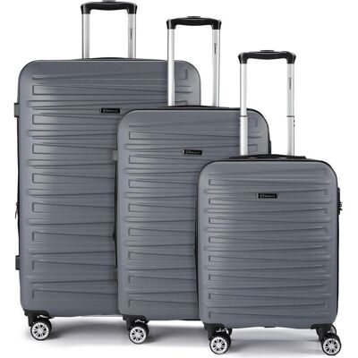 Benzi 5493 4 Rollen Kofferset 3-teilig mit Dehnfalte, Koffer, Grau Benzi 5493 4 Rollen Kofferset 3-teilig mit Dehnfalte, Koffer, Grau