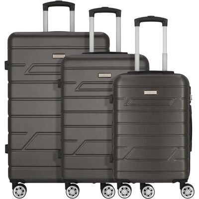 Nowi Bergamo 4 Rollen Kofferset 3-teilig, Koffer, Grau Nowi Bergamo 4 Rollen Kofferset 3-teilig, Koffer, Grau