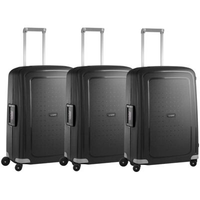 Samsonite S'cure Spinner 69cm Black Triple Kofferset, Koffer, Schwarz Samsonite S'cure Spinner 69cm Black Triple Kofferset, Koffer, Schwarz