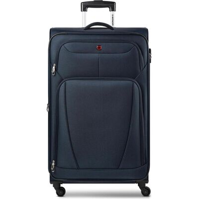 Wenger Beaumont 4 Rollen Trolley XL 87 cm mit Dehnfalte, Koffer, Blau Wenger Beaumont 4 Rollen Trolley XL 87 cm mit Dehnfalte, Koffer, Blau