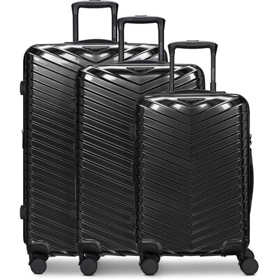 Redolz Essentials 18 4 Rollen Kofferset 3-teilig mit Dehnfalte, Koffer, Schwarz Redolz Essentials 18 4 Rollen Kofferset 3-teilig mit Dehnfalte, Koffer, Schwarz