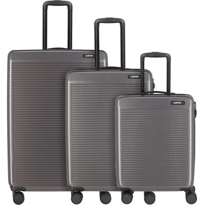 Paklite Sienna 4 Rollen Kofferset 3-teilig, Koffer, Grau Paklite Sienna 4 Rollen Kofferset 3-teilig, Koffer, Grau