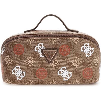 Guess Eliette Logo Cosmetic Travel Bag, Necessaire, Braun Guess Eliette Logo Cosmetic Travel Bag, Necessaire, Braun