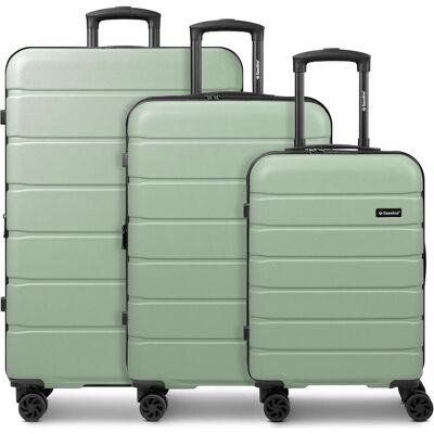 Saxoline Miami 4 Rollen Kofferset 3-teilig mit Dehnfalte, Koffer, Grün Saxoline Miami 4 Rollen Kofferset 3-teilig mit Dehnfalte, Koffer, Grün