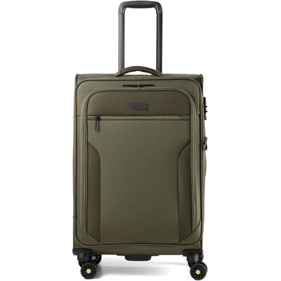 D&N Travel Line 9704 4 Rollen Trolley M 68 cm mit Dehnfalte, Koffer, Grün D&N Travel Line 9704 4 Rollen Trolley M 68 cm mit Dehnfalte, Koffer, Grün