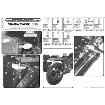 Kappa, Motorradgepäck, Topcase-Gestell für Yamaha TDM 900 (02-14) (ohne Platte) Kappa, Motorradgepäck, Topcase-Gestell für Yamaha TDM 900 (02-14) (ohne Platte)