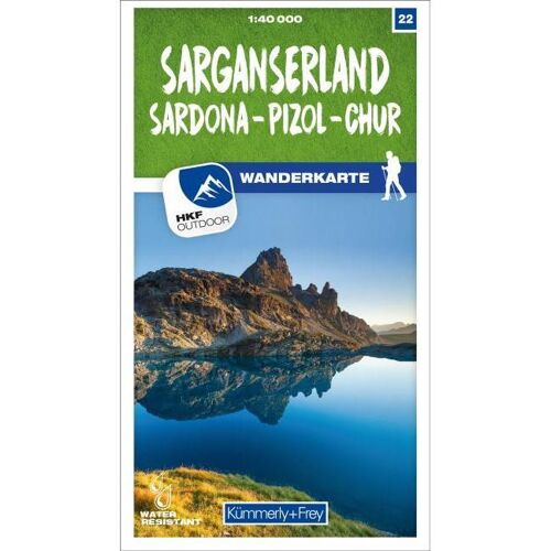 Wanderkarte 22 Sarganserland, Sardona, Pizol, Chur, Ratgeber von Hallwag Kümmerly+Frey AG